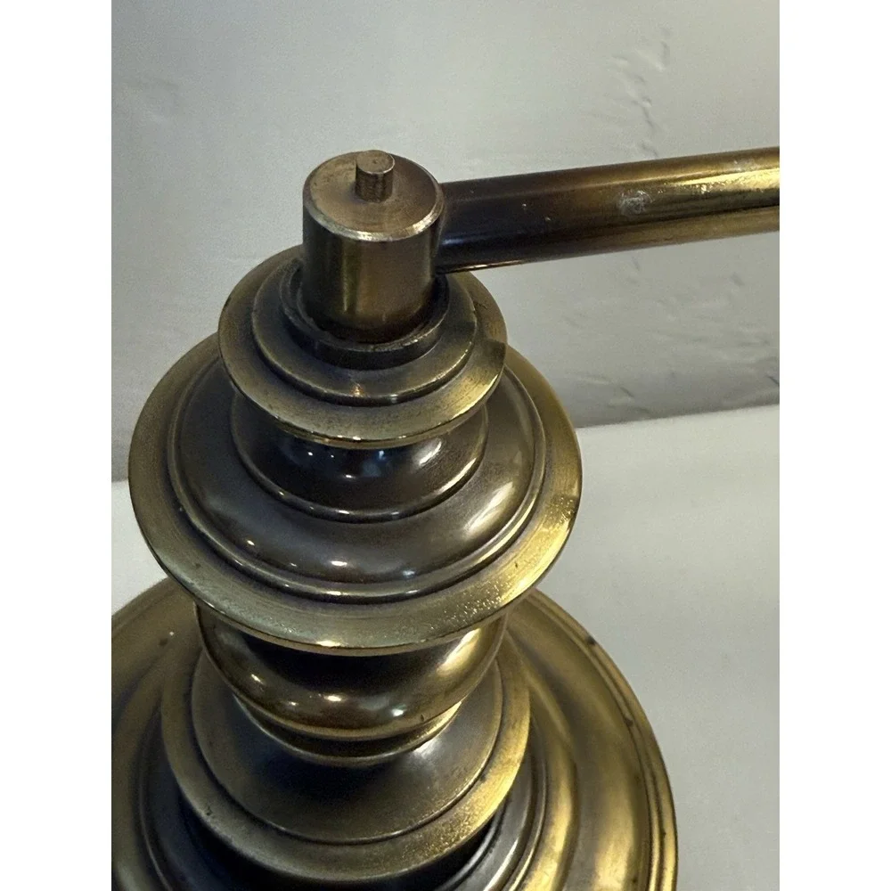 Vintage Solid Brass Metal  Hollywood Regency Style Table Lamp Heavy Armed Extend
